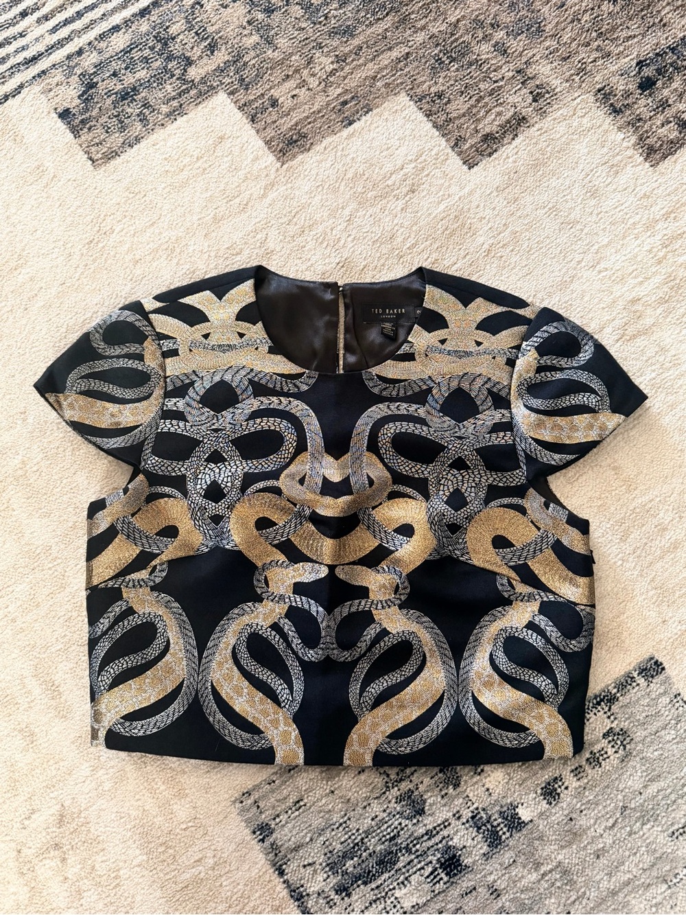 TED BAKER Black & Metallic Top